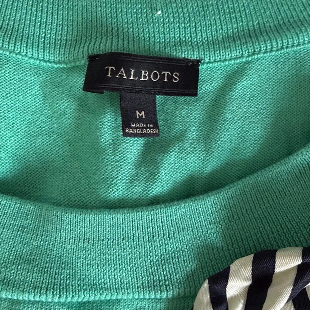 Talbots  Sweater with‎ Silk scarf- worn 3 times. 129 retail